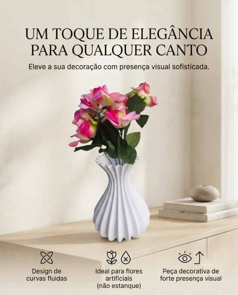 Vaso Decorativo Moderno para Flores Artificiais