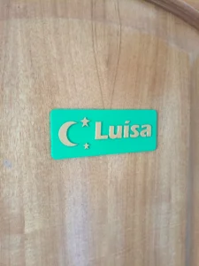 Placa para quarto com nome