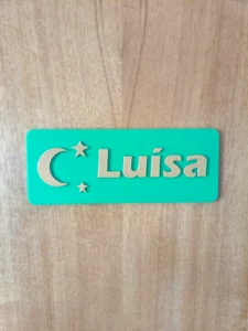 Placa para quarto com nome