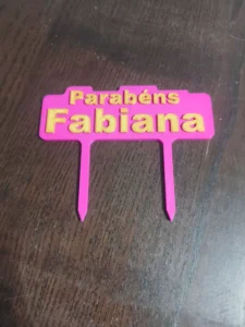 Placa aniversário topo Bolo