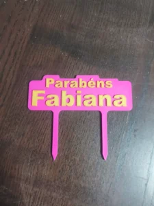 Placa aniversário topo Bolo