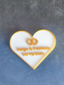 Placa para lembrança casamento ou topo de bolo